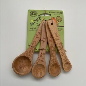 Talisman Designs Get Real Solid Beechwood Measuring Spoon Woodland Design Set